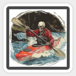 Skeleton Kayaking Sticker